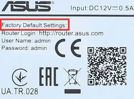 Asus Router Default Password and Username