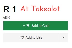 Cost of a Rain SIM card at Takealot