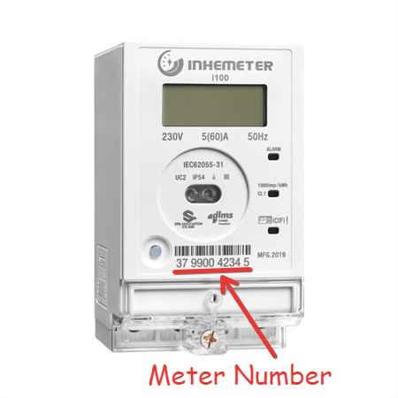 how to find Inhemeter meter number
